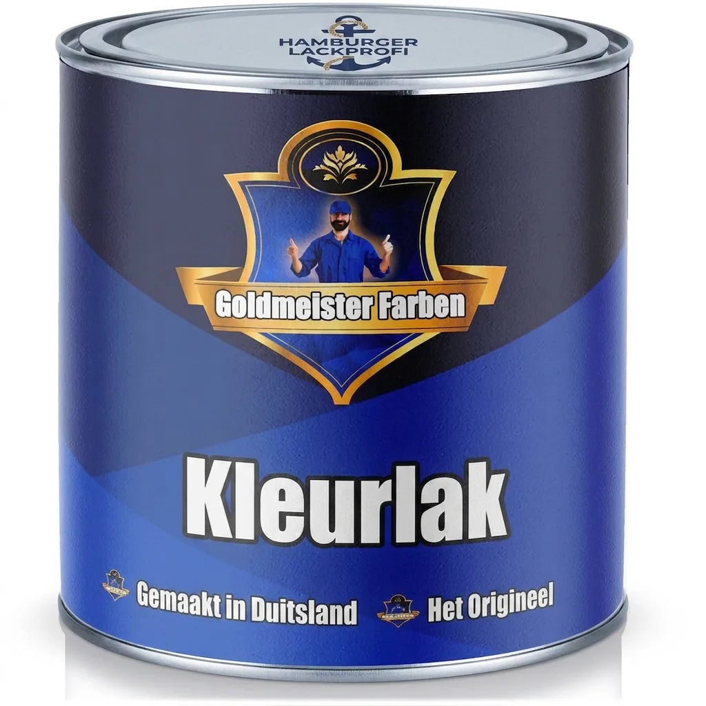 Blauw verfblik Goldmeister Farben Buntlack. Gemaakt in Duitsland.