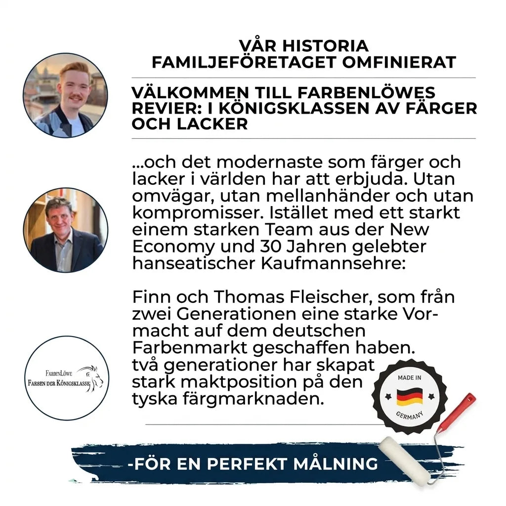 FarbenLöwe: Tyskt familjeföretag av två generationer omdefinierar färgmarknaden med modern färg. Made in Germany.