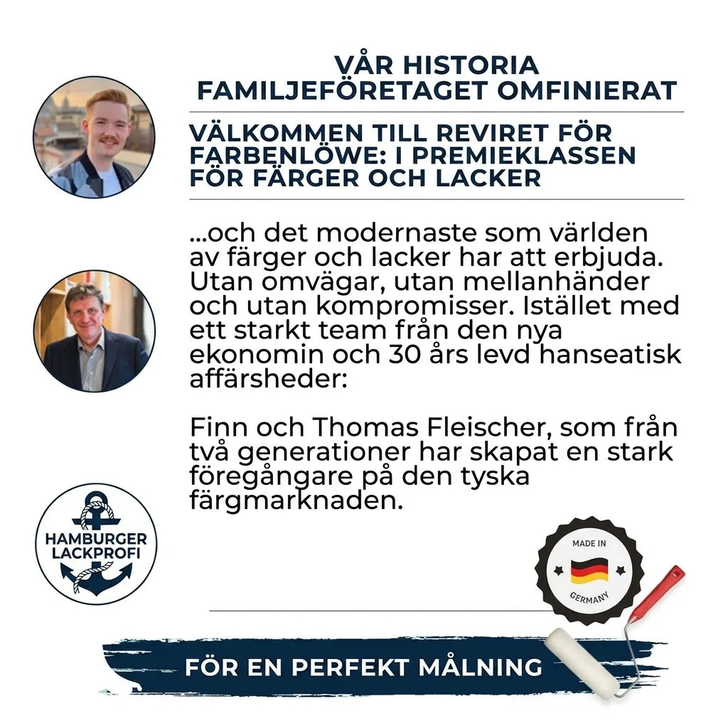 Farbenlöwe familjeföretag presenterar sig: kungaklassens färger och lacker. Made in Germany för perfekt målning.
