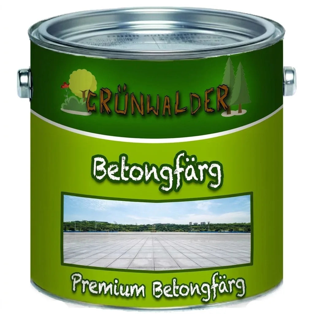 Grünwalder Premium Betonfarbe (betongfärg) burk med grön och vit etikett.