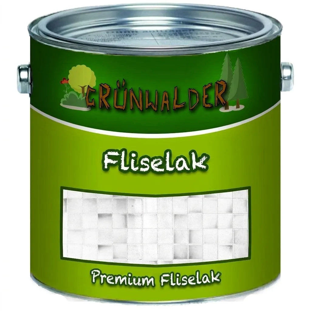 Grünwalder Premium flisemaling i en grøn metal dåse. Klar til brug.