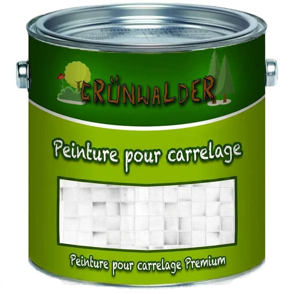 Pot de peinture pour carrelage Premium Grünwalder de couleur verte.