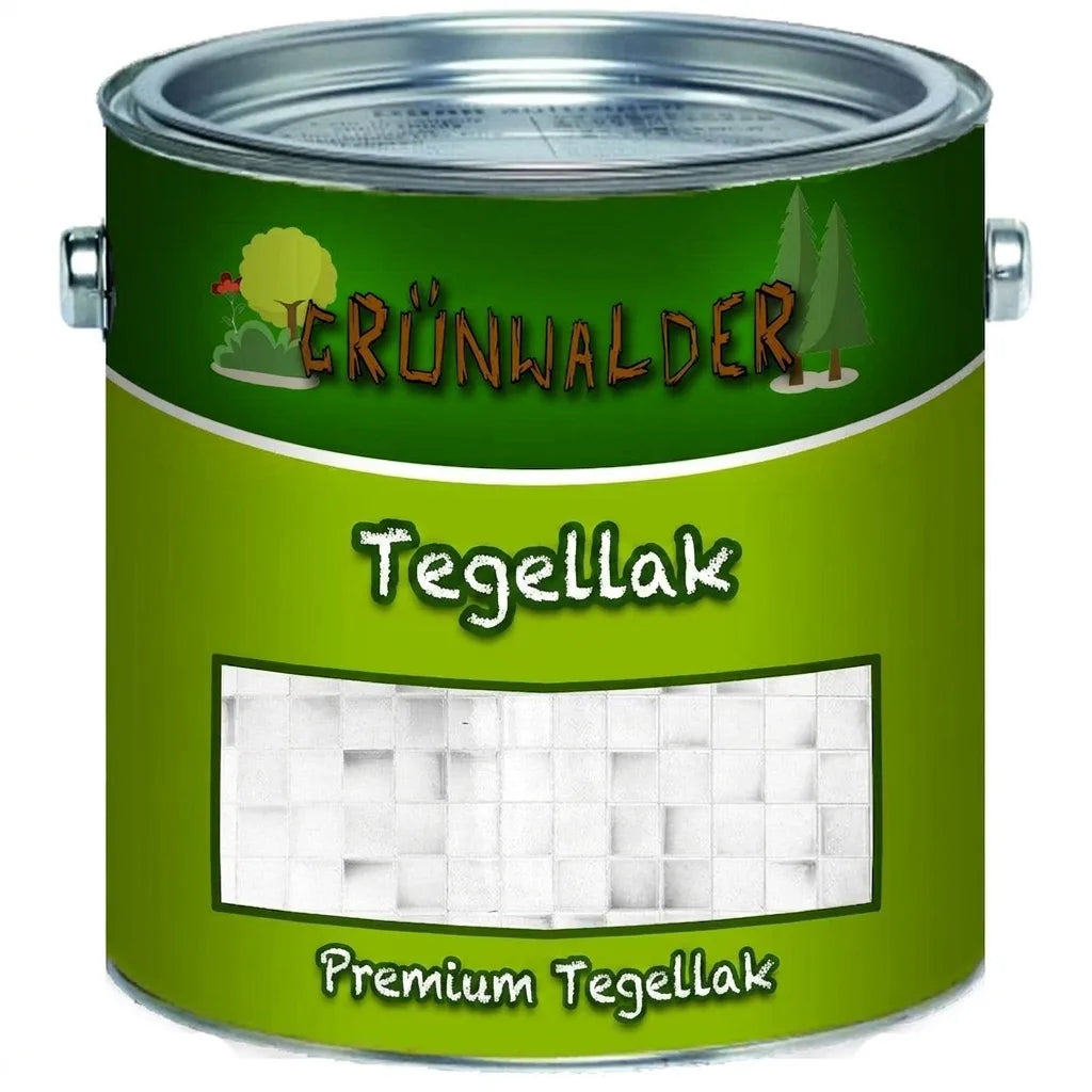 Groene verfblik van Grünwalder met premium tegellak