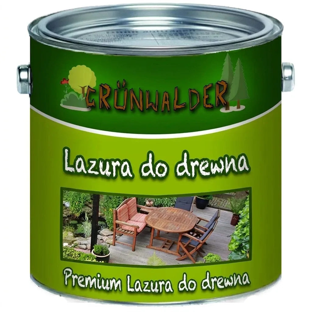 Puszka lazury do drewna Grünwalder Premium Holzlasur. Ochrona drewna na zewnątrz.