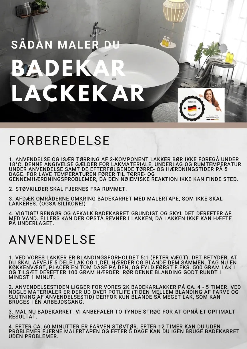 Vejledning til at male badekar: Forberedelse og trin-for-trin instruktioner i et moderne badeværelse.