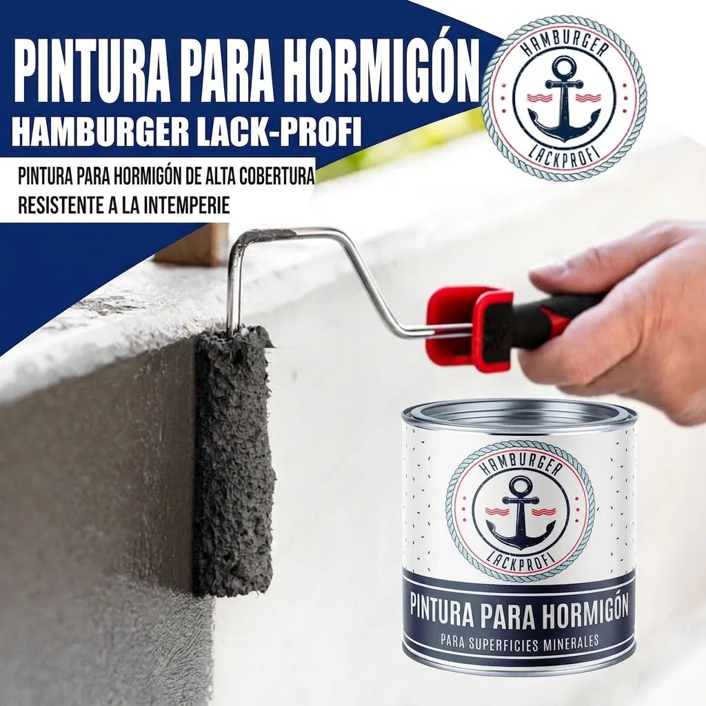 Hamburger Lack-Profi Betonfarbe mit Lackierset (X300) & Verdünnung (1 L) - 30% Sparangebot (es)
