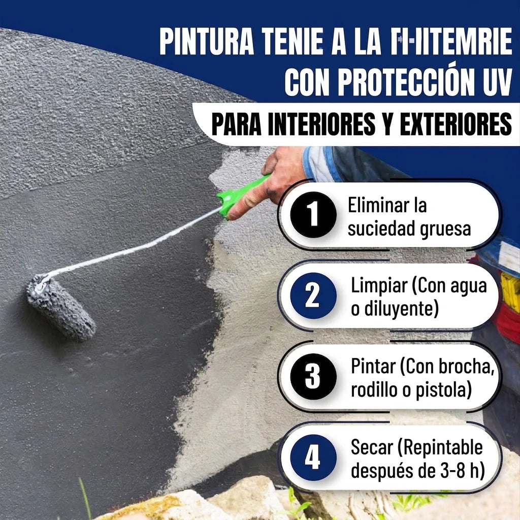 Pintura resistente a la intemperie con protección UV para interior y exterior: Pasos de aplicación.