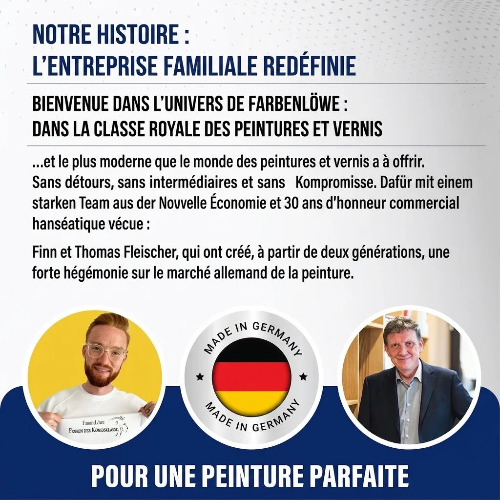 FarbenLöwe: entreprise familiale allemande de peintures et vernis de qualité supérieure, Made in Germany.