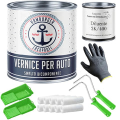 Vernice con rullo e diluente