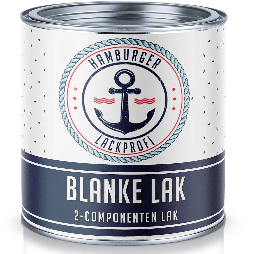 Blik Hamburger Lackprofi 2-componenten blanke lak. Professionele en duurzame coating.