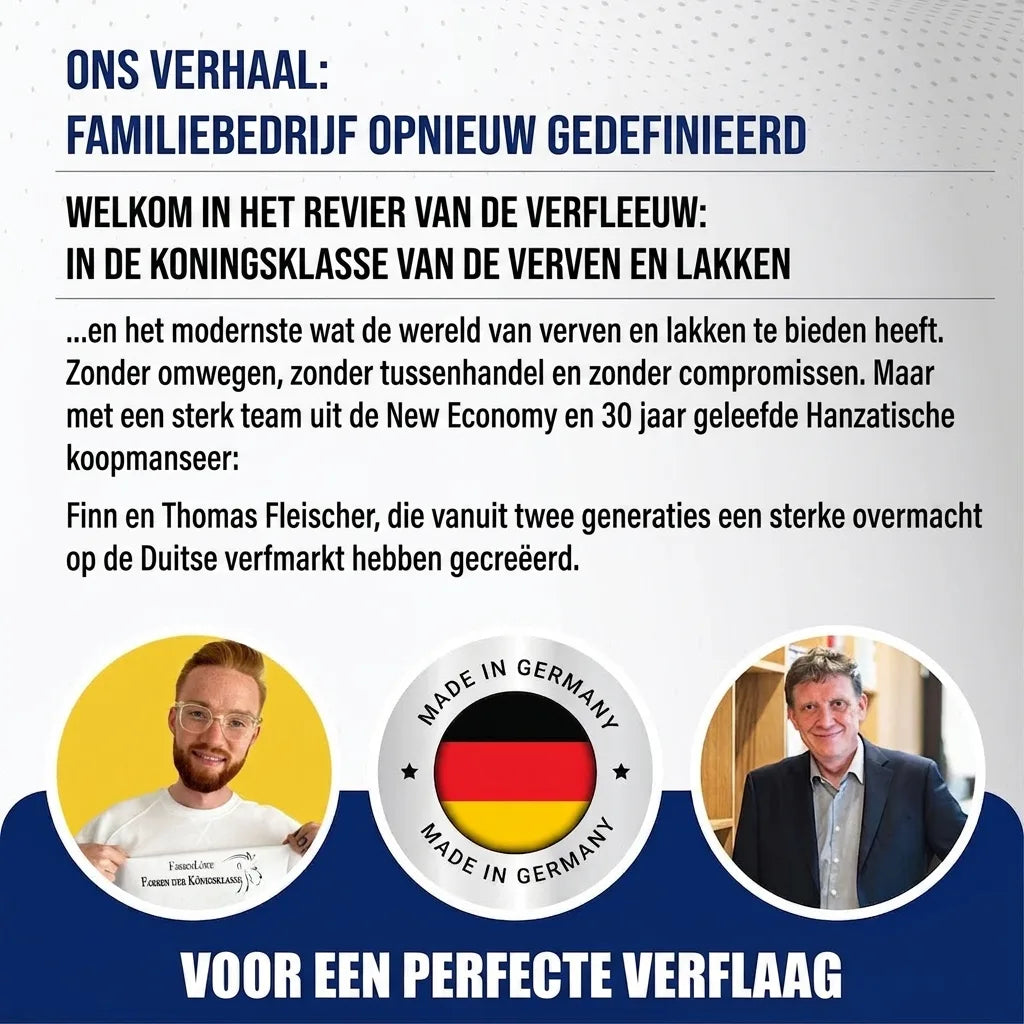 Farbenlöwe familiebedrijf, gespecialiseerd in hoogwaardige verf en lak. Made in Germany.