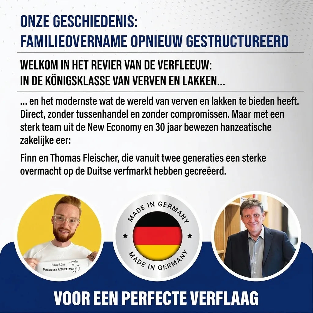 Duits familiebedrijf Farbenlöwe herdefinieert verf en lak. Finn en Thomas Fleischer bieden Made in Germany topkwaliteit.