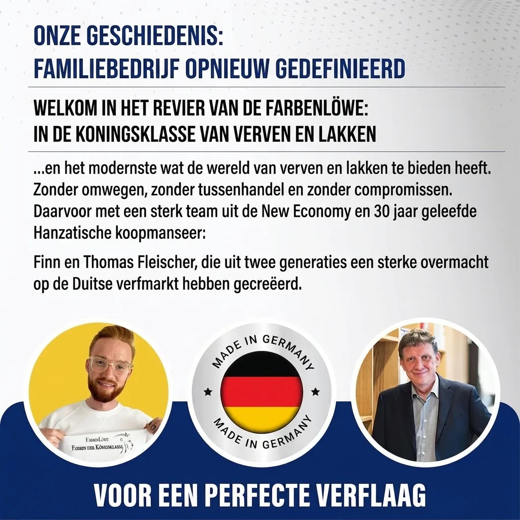 Finn en Thomas Fleischer, oprichters van Farbenlöwe, herdefiniëren de verfmarkt met Made in Germany kwaliteit.