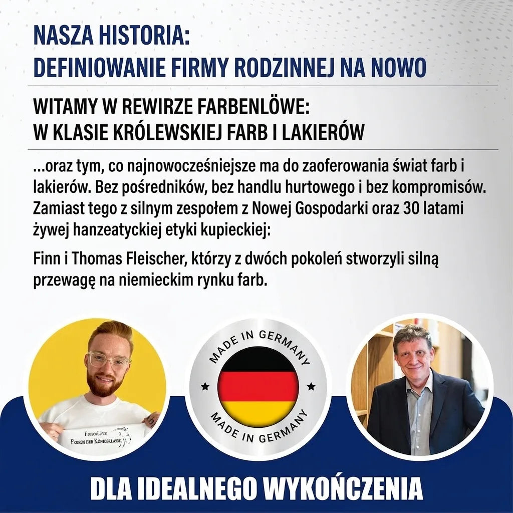 Niemiecka firma rodzinna Farbenlöwe. Prezentacja farb i lakierów „Made in Germany” z założycielami.