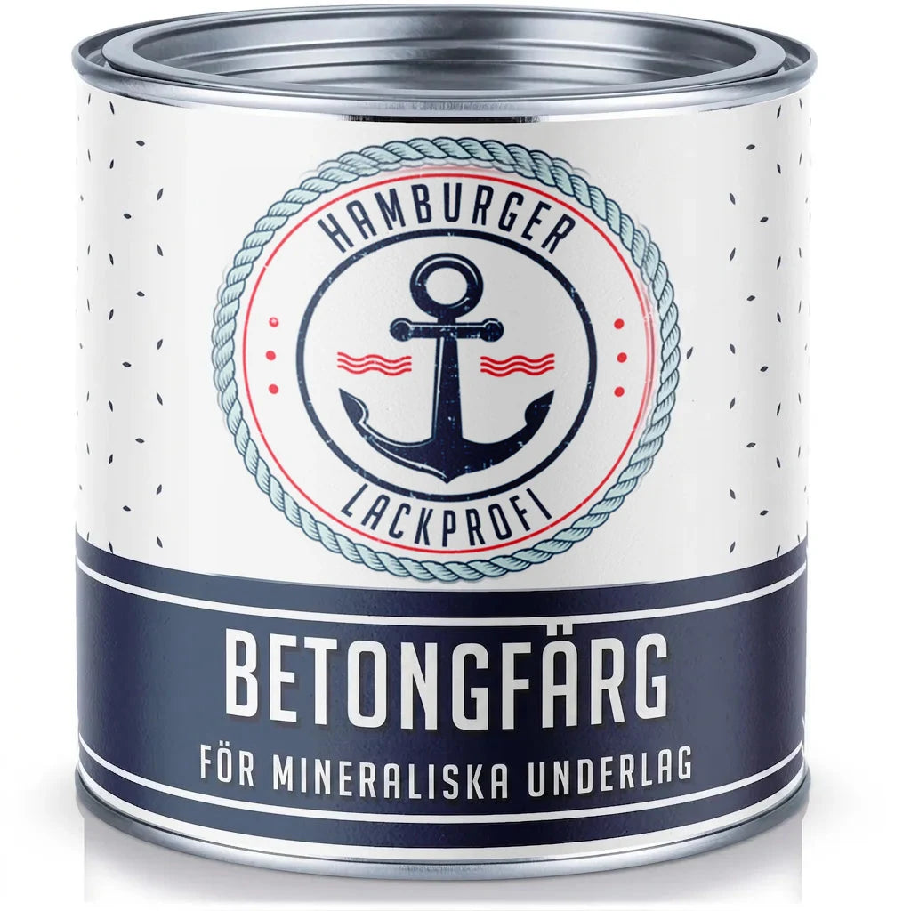 Vit burk Hamburger Lackprofi betongfärg med ankarlogo. För mineraliska ytor.