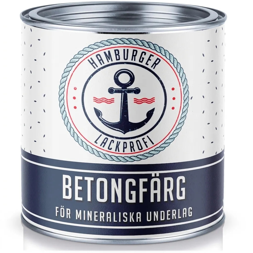 Vit burk Hamburger Lackprofi betongfärg med ankarlogo. För mineraliska ytor.