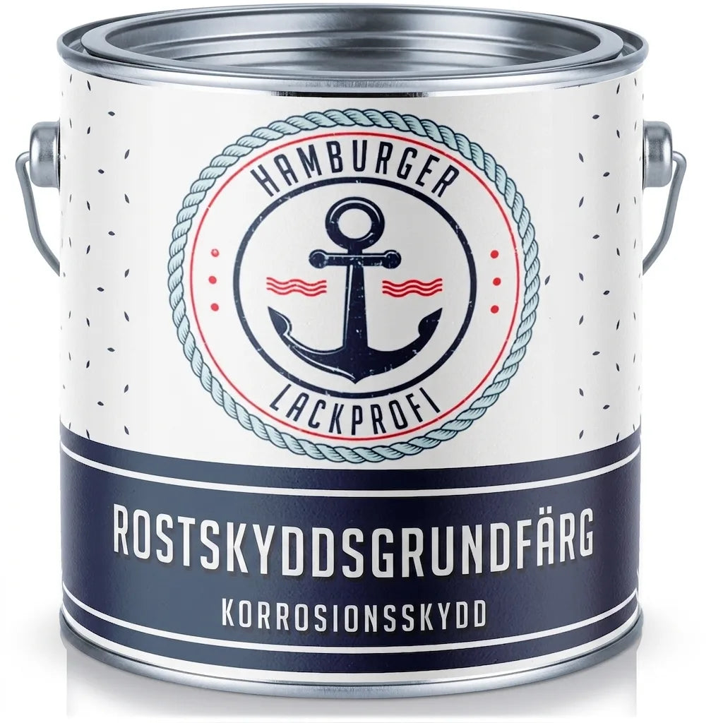 Burk med rostskyddsgrundfärg för korrosionsskydd från Hamburger Lackprofi.