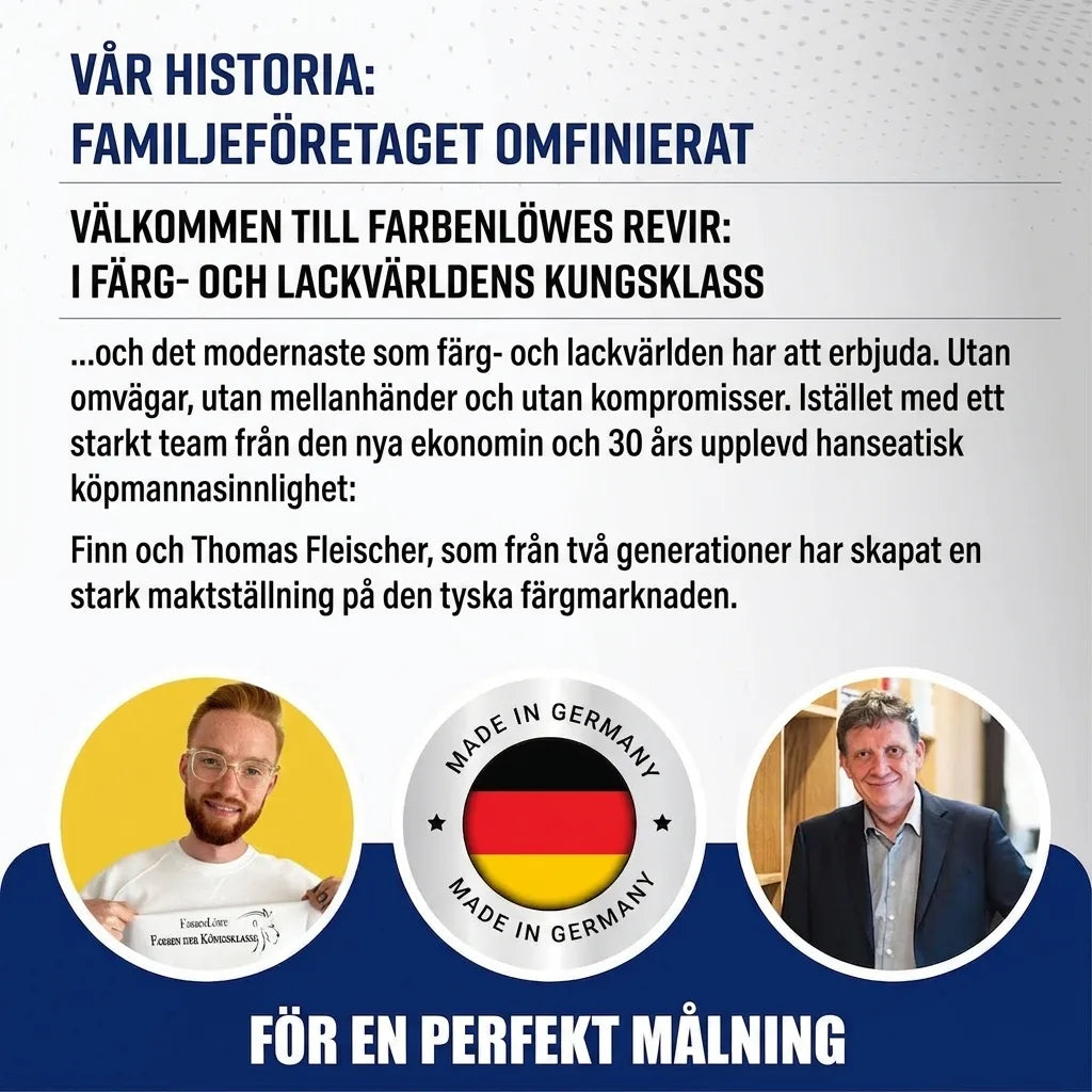 Farbenlöwe: familjeföretag som omdefinierar färger & lacker. Finn & Thomas Fleischer, Made in Germany för perfekt resultat.
