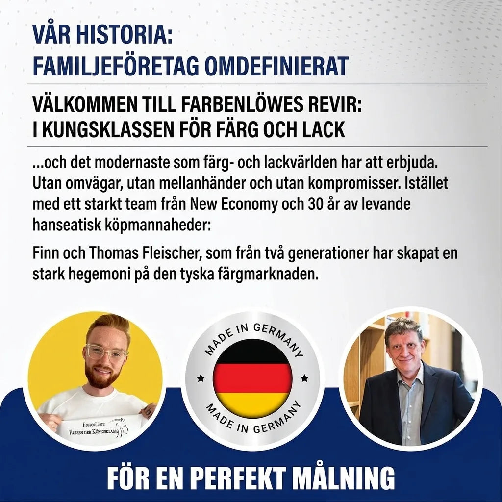 Farbenlöwe: Familjeföretag omdefinierar färg och lack med tysk kvalitet. Finn & Thomas Fleischer.