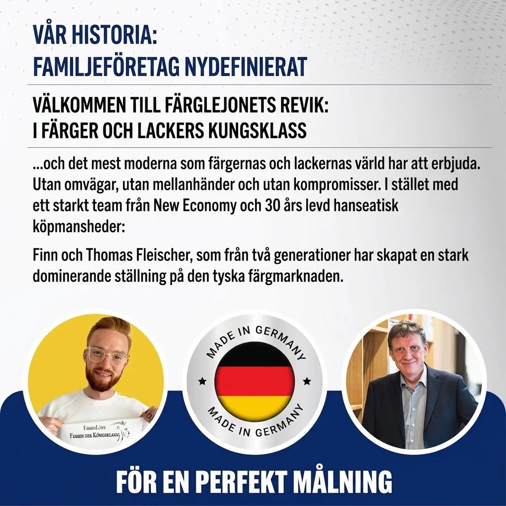Finn och Thomas Fleischer med ”Made in Germany”-märke. Familjeföretag omdefinierar färger och lacker.