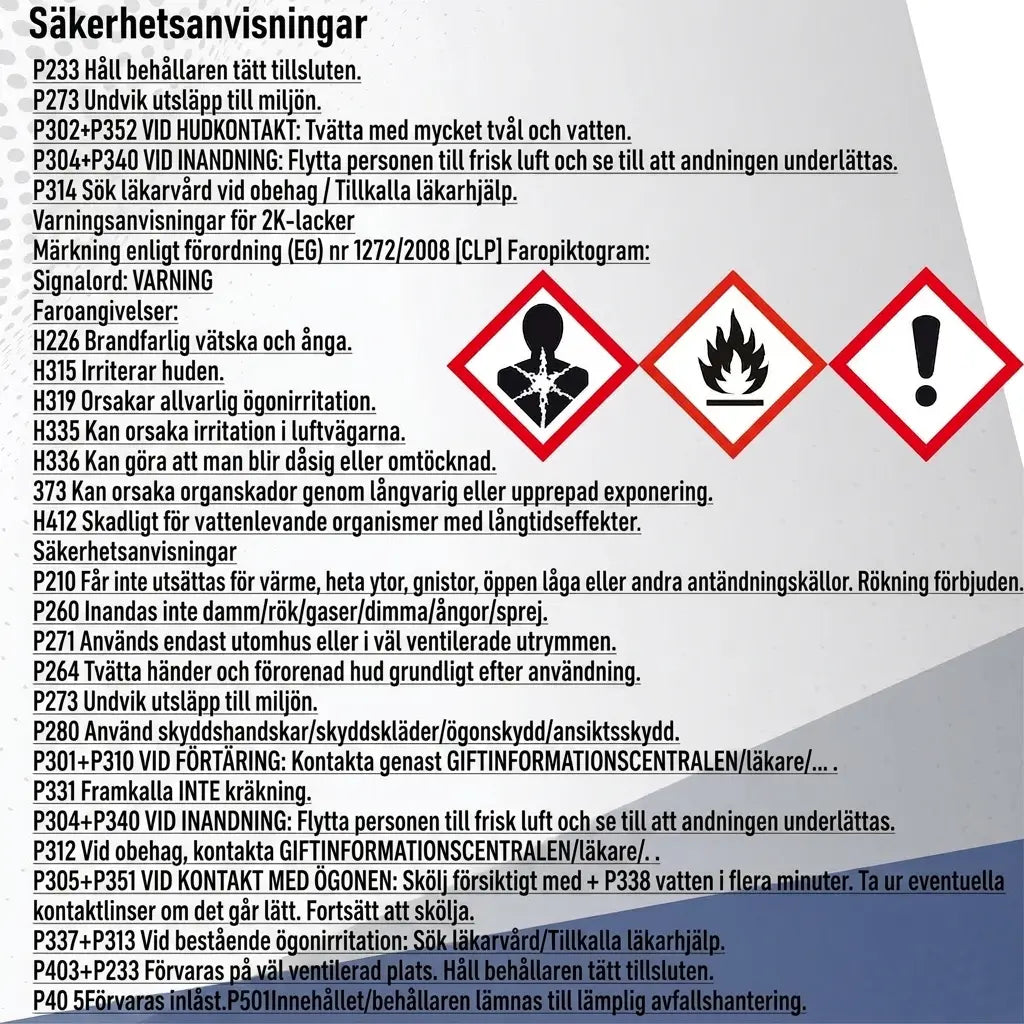 Tyska säkerhetsinstruktioner, varningssymboler (GHS-piktogram) och hanteringsföreskrifter för kemikalier.