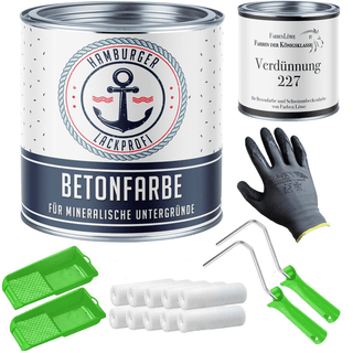 Hamburger Lack-Profi farba do betonu z zestawem do malowania (X300) i rozcieńczalnikiem (1 L) - oferta oszczędności 30%