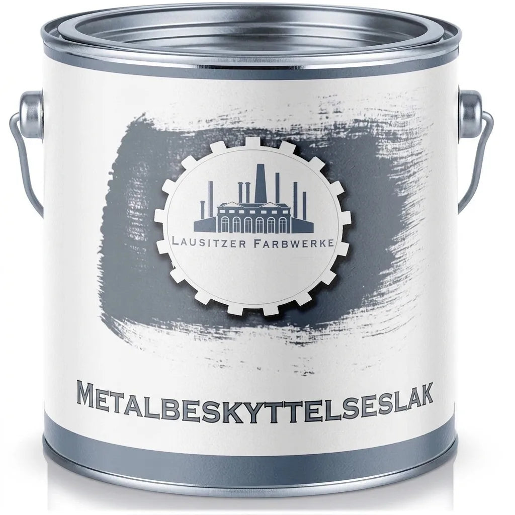 Lausitzer Farbwerke malingdåse med metalskyttelseslak i grå. Beskytter metal mod rust og korrosion.