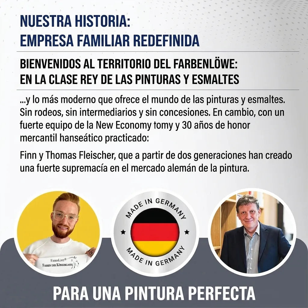 Empresa familiar alemana de pinturas y lacas de alta calidad, con expertos de dos generaciones y sello Made in Germany.