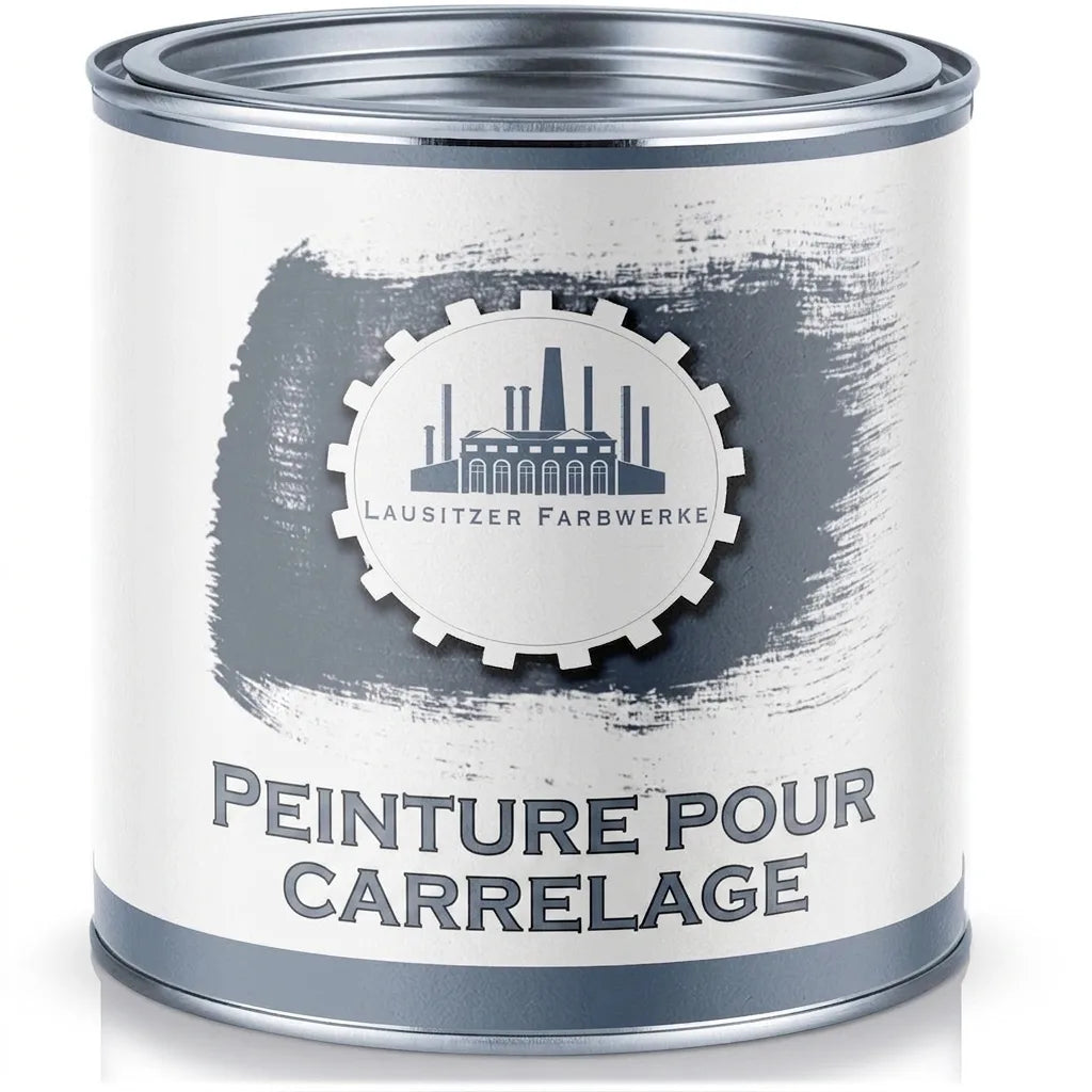 Pot de peinture gris FLIESENLACK (pour carrelage) Lausitzer Farbwerke.