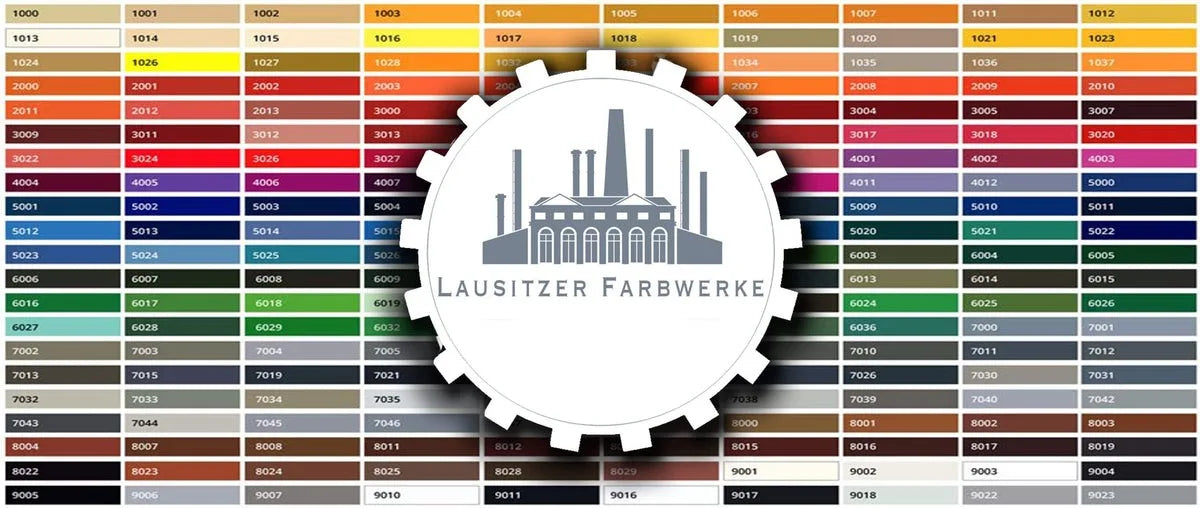 Nuancier complet des couleurs RAL Classic avec codes, logo Lausitzer Farbwerke