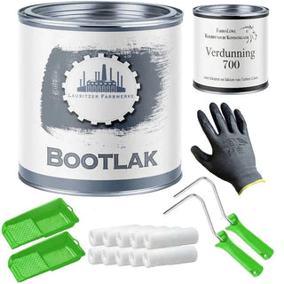 Lausitzer Farbwerke bootverf met verfset (X300) & verdunner (1 L) - 30% spaaraanbieding