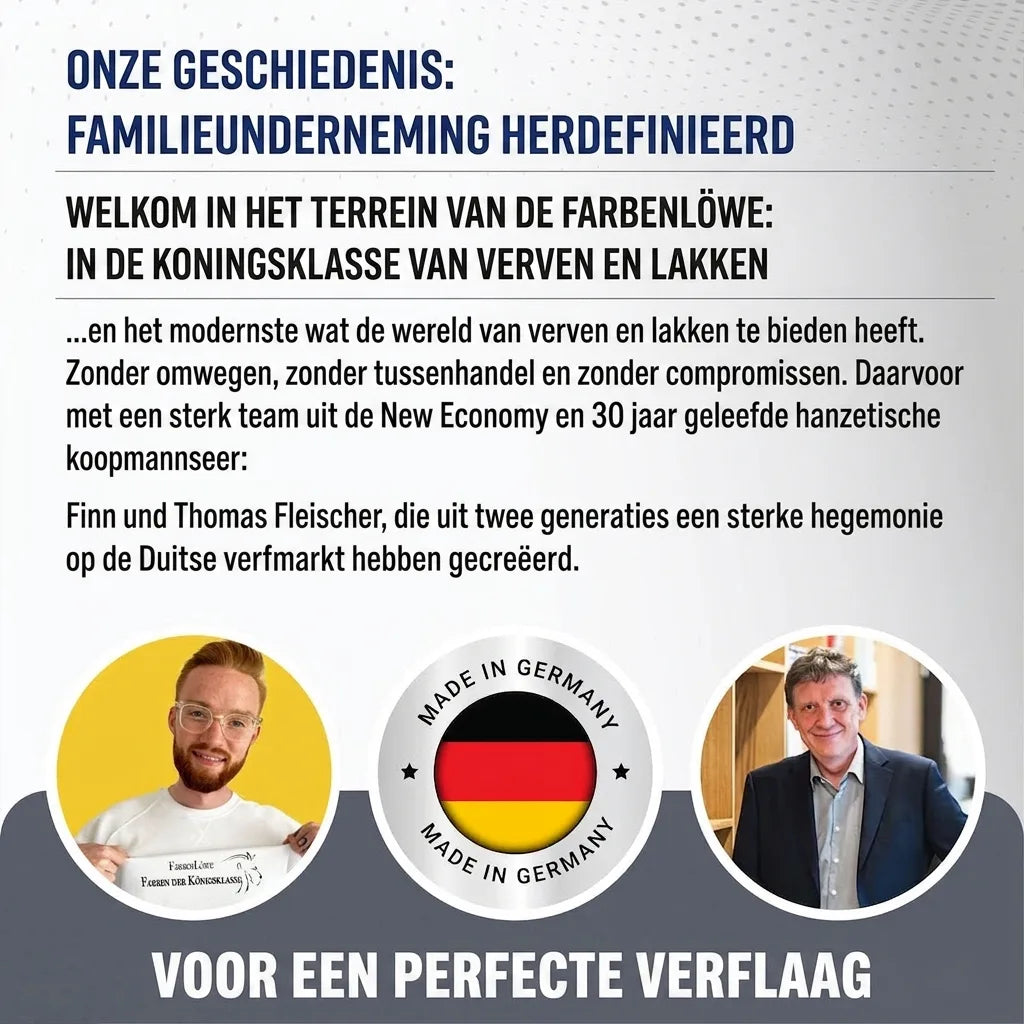 Familiebedrijf in verven en lakken hergedefinieerd. Kwaliteit "Made in Germany" van twee generaties oprichters.