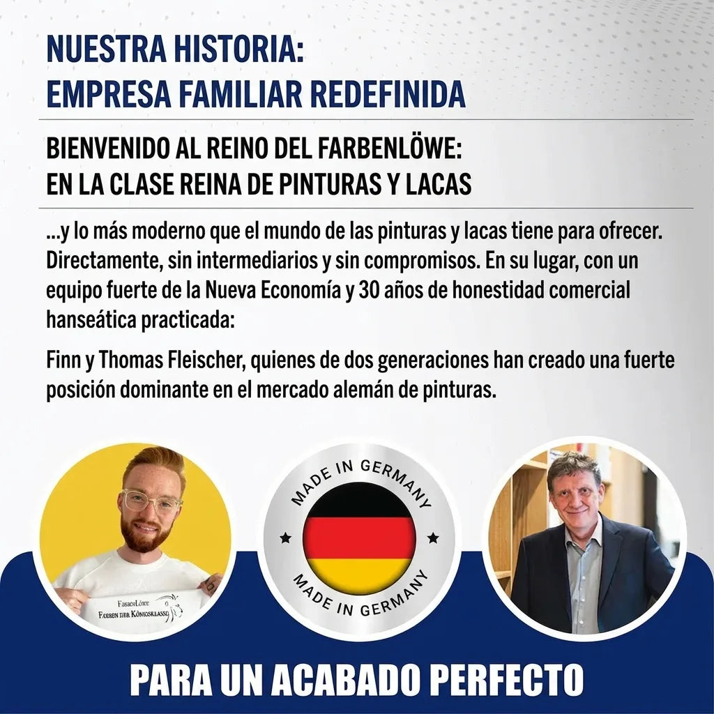 Historia de empresa familiar alemana, redefiniendo el negocio de pinturas y lacas. Con Finn y Thomas Fleischer.