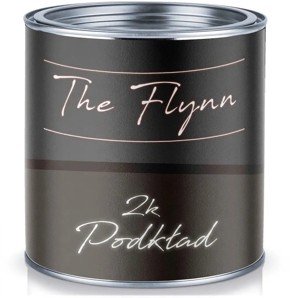 Ciemna puszka z etykietą: "The Flynn 2k Grundierung".